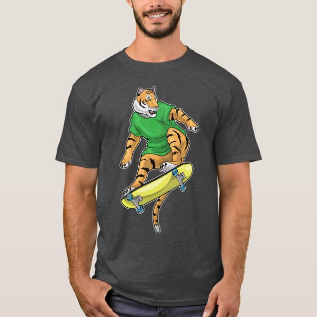 Camiseta Tiger Skater Skateboard (Frente)
