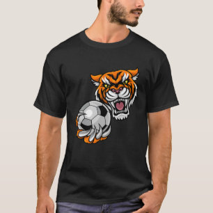 Camiseta Tiger Sports Team Mascot Holding Futebol B