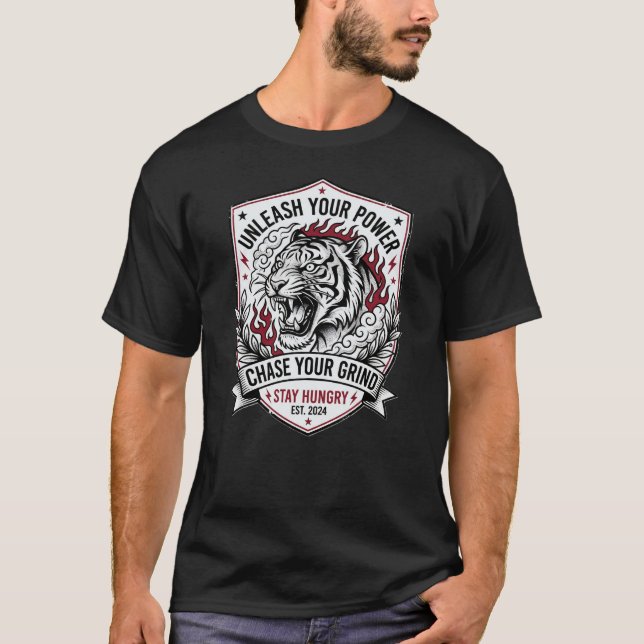 Camiseta Tiger Strength From The Grind – Desbloque (Frente)