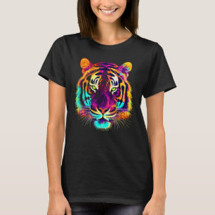 Camiseta Tiger Trabalho de arte Zoo Colorido Animal Tigre