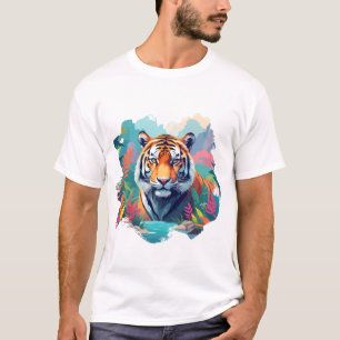 Camiseta Tiger Vetor Art Animal Majestade Natureza Selvagem