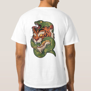 Camiseta Tiger vs Cobra Wild Animal BattTrabalho de arte