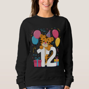 Camiseta Tigre 12º aniversário para menino menina 12 anos d