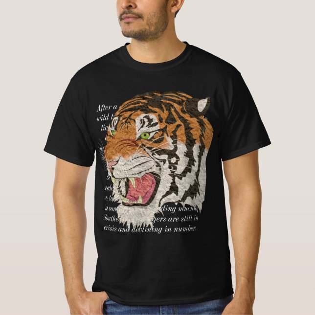 Camiseta Tigre africano encara branco homem negro (Frente)