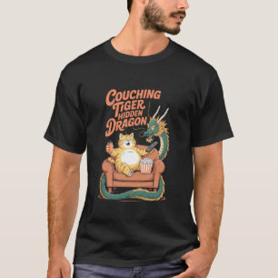 Camiseta Tigre Agachado Dragão Escondido Gato Engraçado Pip