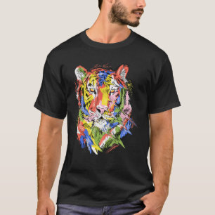 Camiseta Tigre amantes de os animais coloridos de arte anim