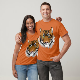 Camiseta Tigre artístico impressão Laranja de tigre selvage