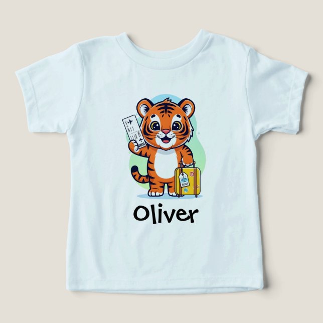 Camiseta Tigre Aventureiro Fofo (Design frontal)