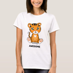 Camiseta Tigre Bebe Selvagem Animal Cartoon