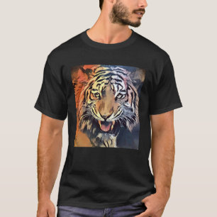 Camiseta Tigre Bengal Feroz Pintura Face De Animal Legal Ga