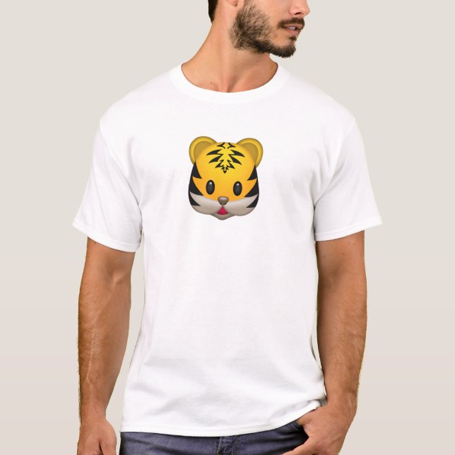 Camiseta Tigre bonito Emoji (Frente)