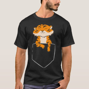 Camiseta Tigre Bonito No Bolso Engraçado Tigre