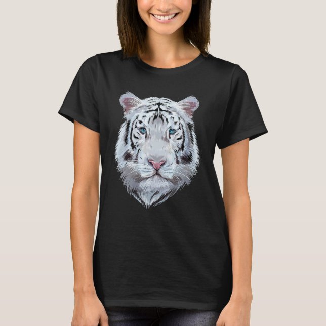 Camiseta Tigre Branco Grande Felino (Frente)