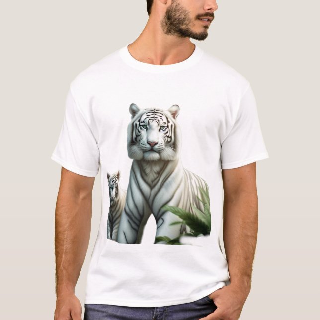 Camiseta Tigre branco real. (Frente)