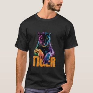 Camiseta Tigre Cabeça Tigre Face Selvagem Animal Colorido T