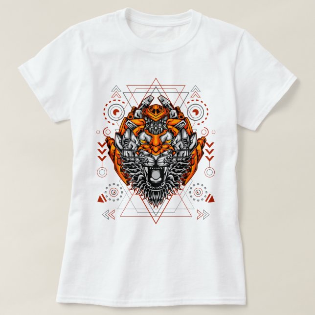 Camiseta Tigre cibernético (Frente do Design)