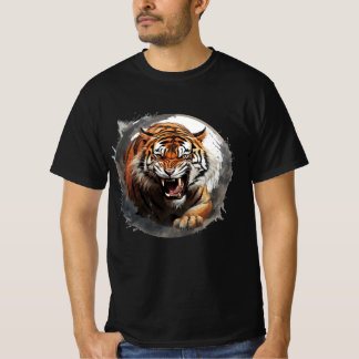 Camiseta Tigre - Círculos de Cinza