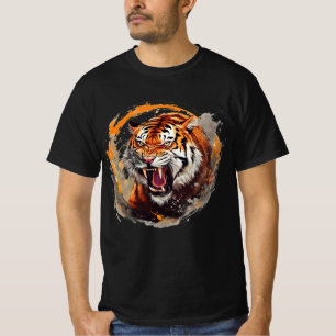 Camiseta Tigre - Círculos de fogo vermelho
