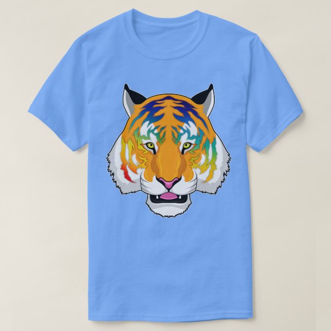 Camiseta Tigre com cores arco-íris (Frente do Design)