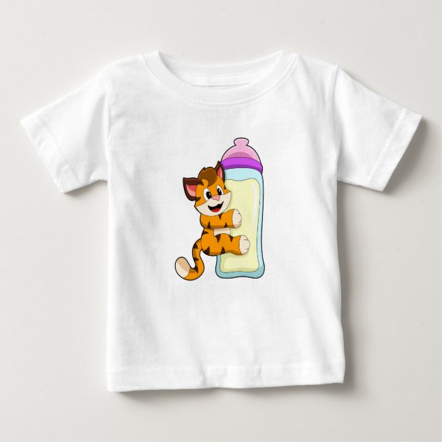 Camiseta Tigre com frasco para bebês de leite (Frente)