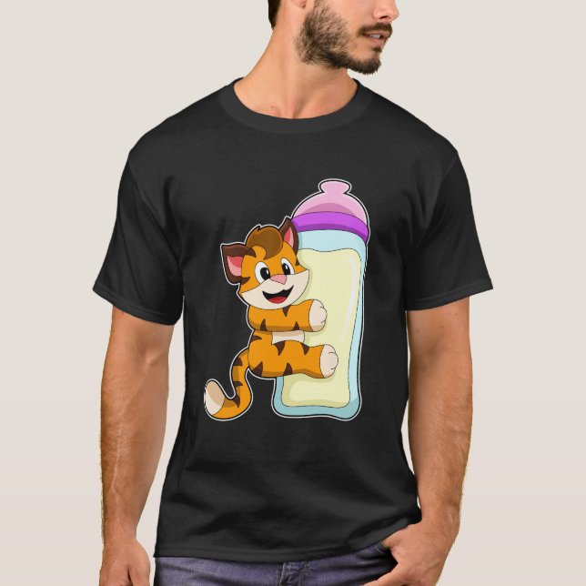 Camiseta Tigre com frasco para bebês de leite (Frente)