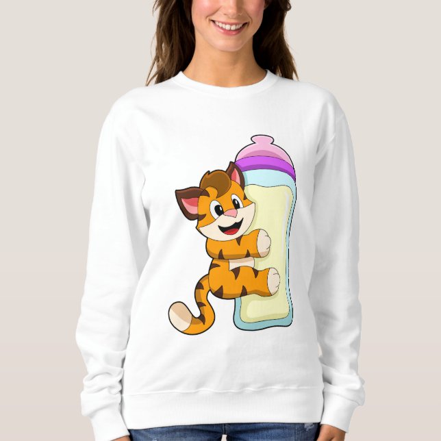 Camiseta Tigre com frasco para bebês de leite (Frente)