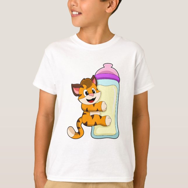 Camiseta Tigre com frasco para bebês de leite (Frente)