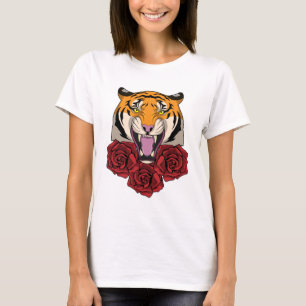 Camiseta Tigre com Rosas