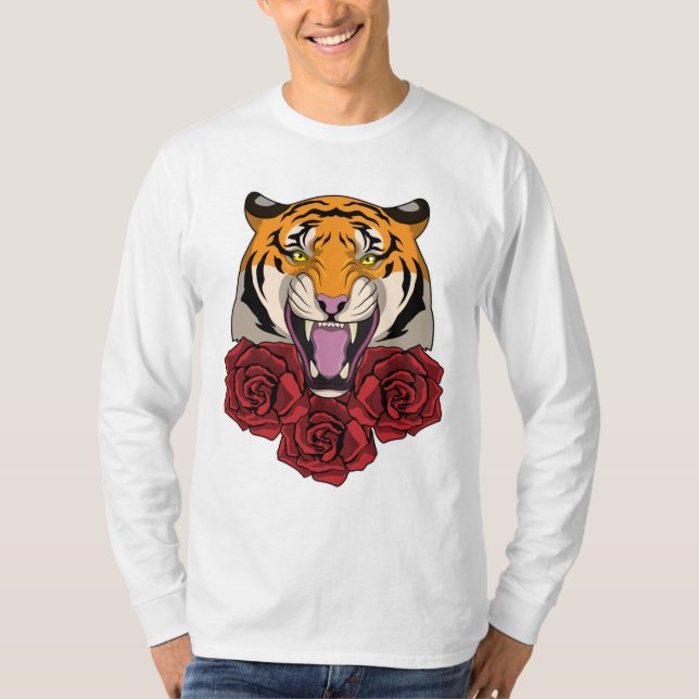 Camiseta Tigre com Rosas (Frente)