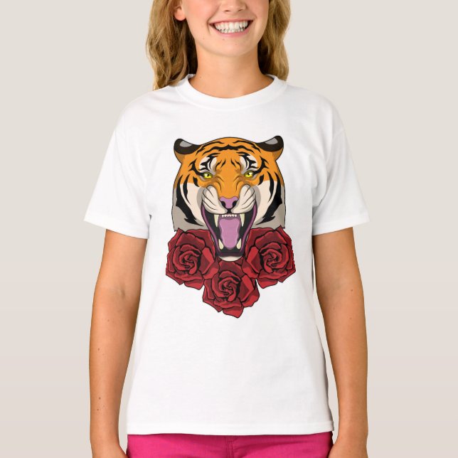 Camiseta Tigre com Rosas (Frente)