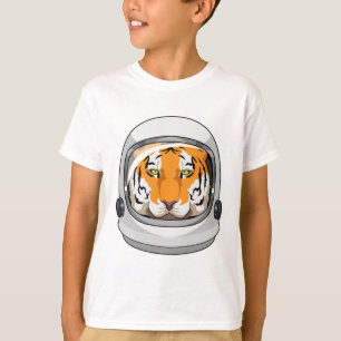Camiseta Tigre como astronauta com capacete