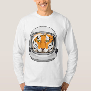 Camiseta Tigre como astronauta com capacete