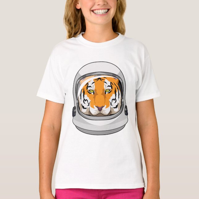 Camiseta Tigre como astronauta com capacete (Frente)