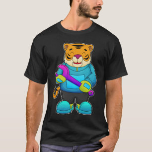 Camiseta Tigre como mecânico com chave inglesa