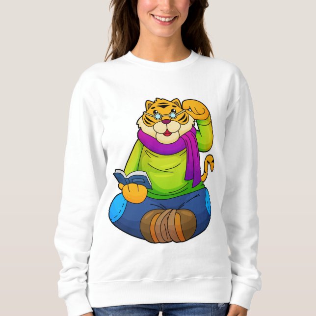 Camiseta Tigre como Nerd do Livro (Frente)