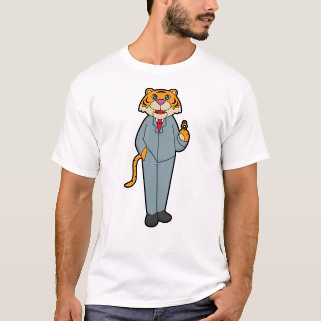 Camiseta Tigre como Noivo com Aliança de Casamento (Frente)