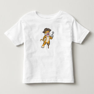 Camiseta Tigre como pirata com perna de madeira e mão vici