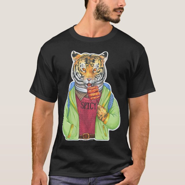 Camiseta Tigre Coreano Tteokbokki Rice Cake (Frente)