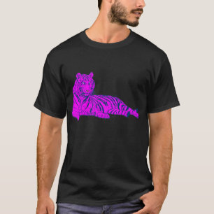 Camiseta TIGRE da SALA DE ESTAR do ROSA do anos 80 do TIGRE