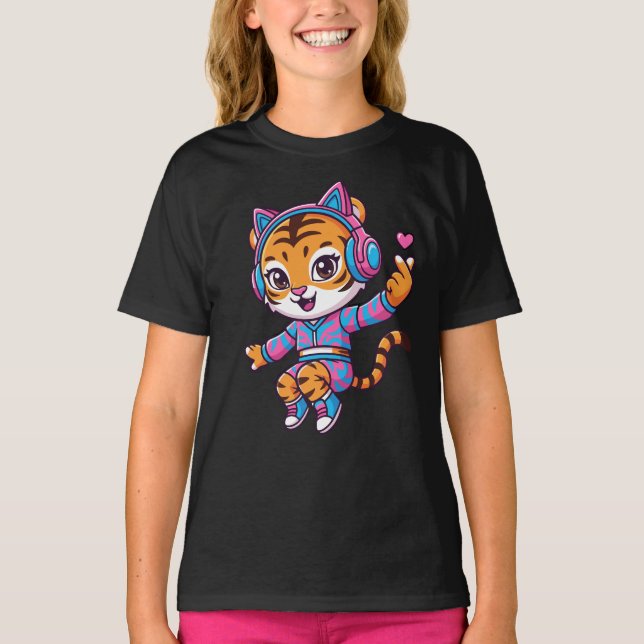 Camiseta Tigre dançante do K-pop (Frente)