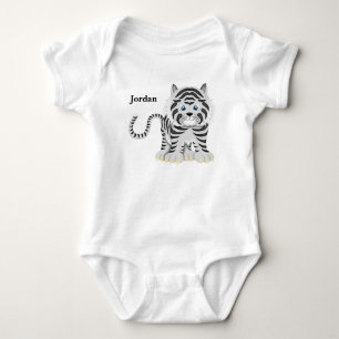 Camiseta Tigre de bebê branco bonito do miúdo