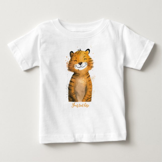Camiseta Tigre de Bebê Personalizado (Frente)