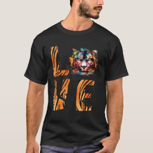 Camiseta Tigre de Bengala Pintura Amor Tigre de Bengala Ca