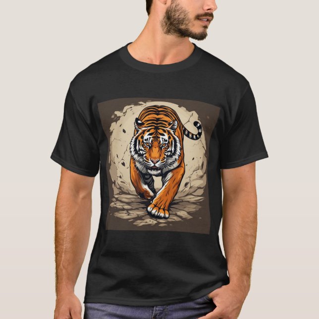 Camiseta Tigre de Carregamento Poderoso (Frente)