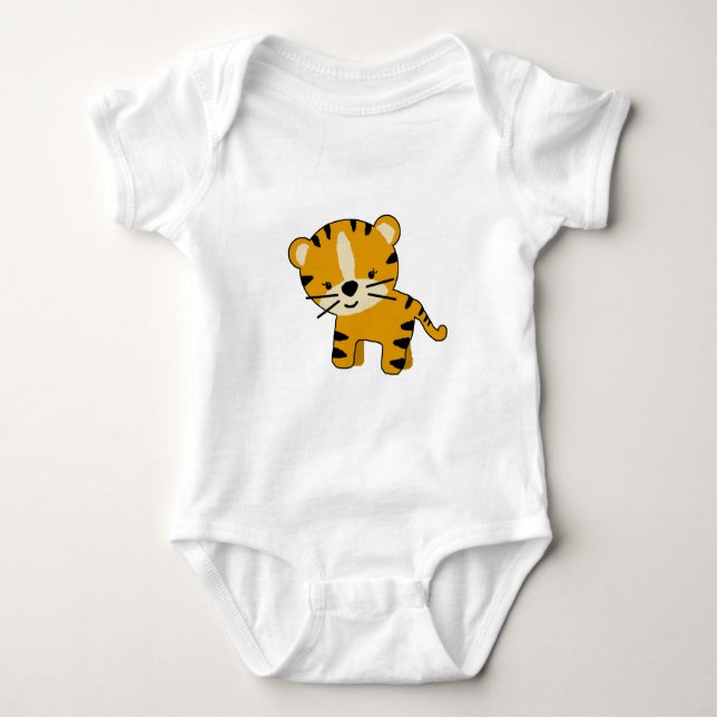 Camiseta Tigre de Cartoons de Bebê (Frente)