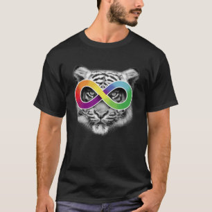 Camiseta Tigre de consciência autista com símbolo Infinity