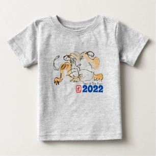 Camiseta Tigre de desenho original Chinês Ano Novo 2022 Beb