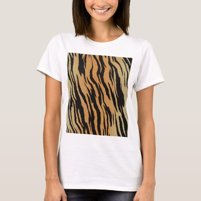 Camiseta Tigre de fundo de textura de padrão uniforme (Frente)