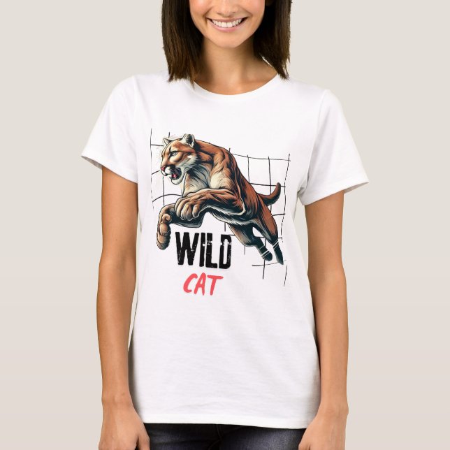 Camiseta Tigre de gato selvagem (Frente)