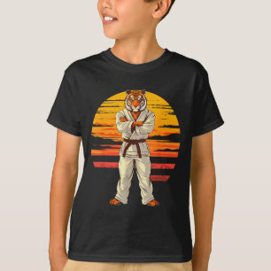 Camiseta Tigre de Karate Sunset Jiu-Jitsu Taekwondo Mma Tig